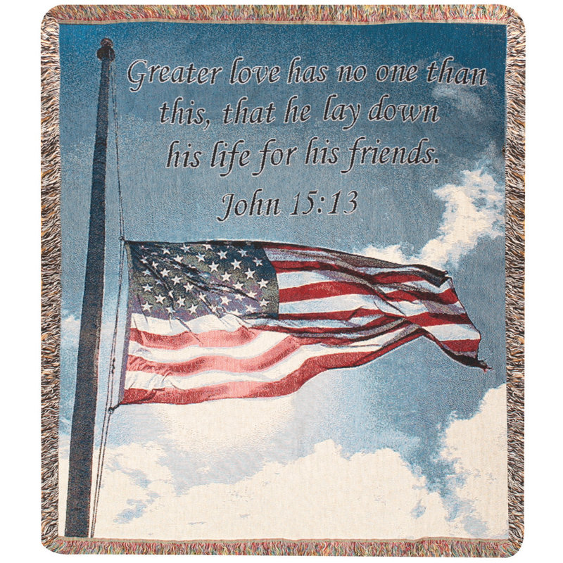 Manual Woodworkers & Weavers A Salute To Our Soldiers Cotton Tapestry Throw 50 x 60 Inch Living Room Accent