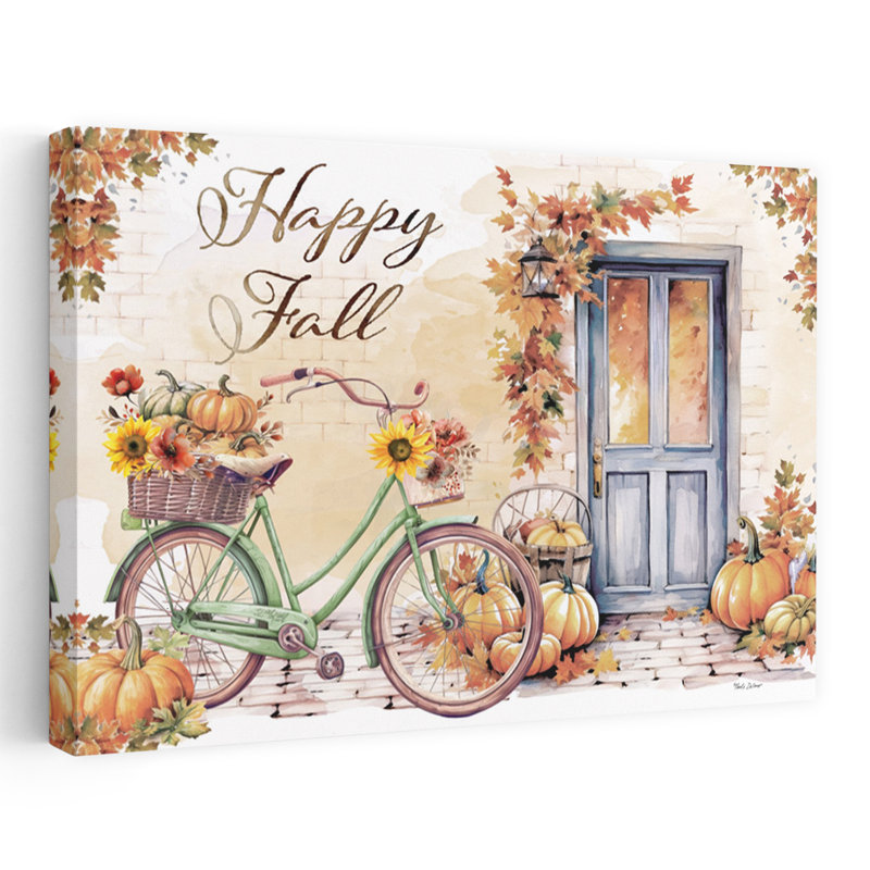«Happy Fall», abstrait, art contemporain de tournesol, paysage de fleur, H 40 po x l 60 po