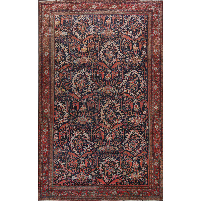 Tapis de zone en laine 10 pi 6 po x 17 pi 7 po one-of-kind à la main noué la sarouk Adisri