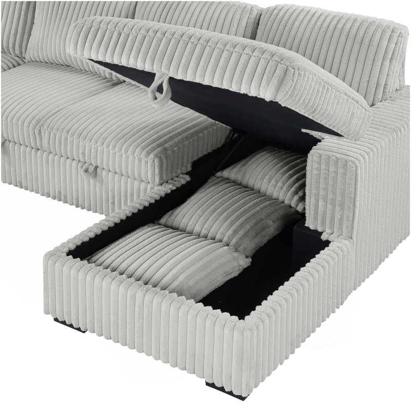 Thurston Grey Sleeper Sectional Sofa