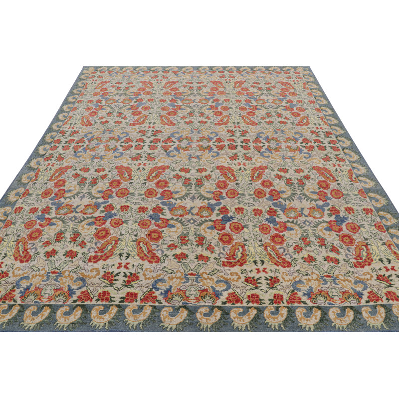 Rug & Kilim’S Classic Rug In White With Floral Patterns, Runner 3' x 14'