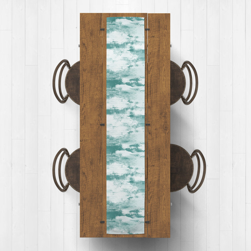 Chemin de table Askey, 72 po x 16 po, Bleu sarcelle