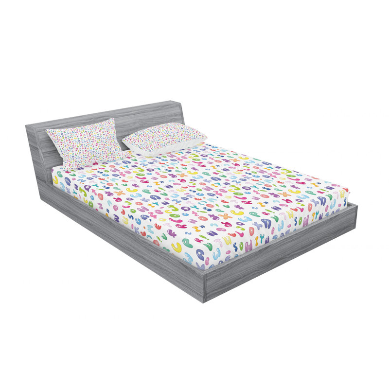 Microfiber Sheet Set, Full/Double Sheet Set with Fitted Sheet, Floral 1