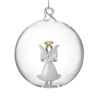 8cm Clear Glass Bauble