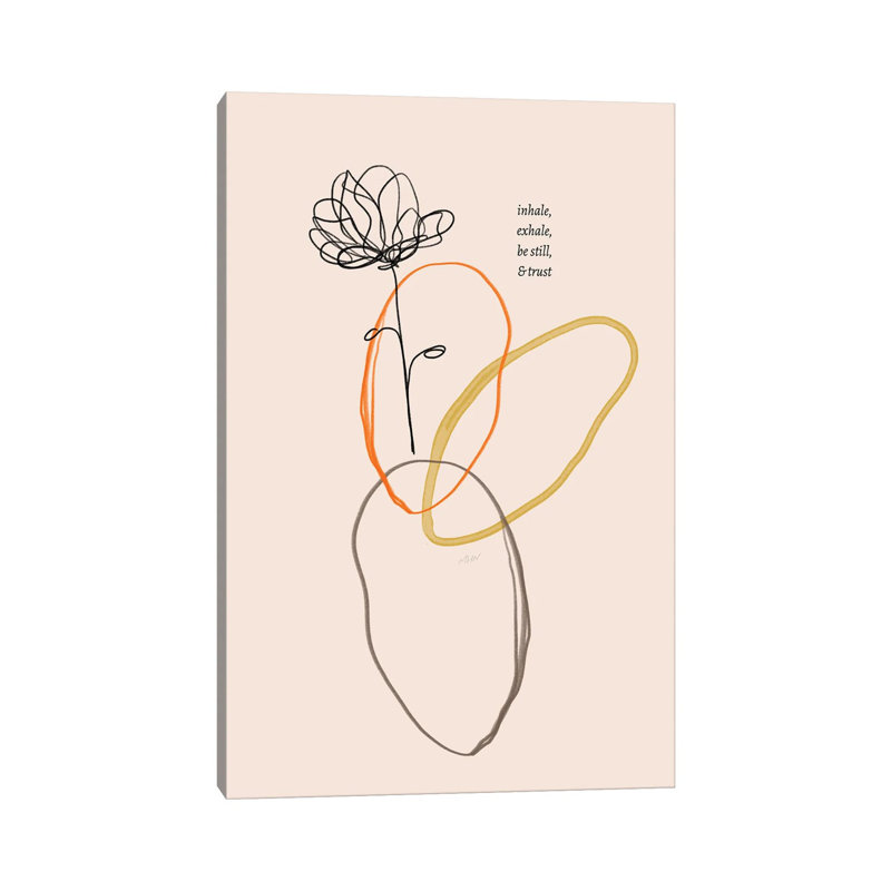 Inhale Exhale Flower Doodle - Wrapped Canvas Painting, 66.04 cm H x 45.72 cm W x 3.175 cm D
