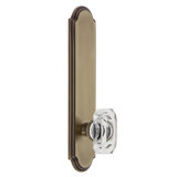Grandeur Arc Tall Plate Privacy with Baguette Clear Crystal Door Knob