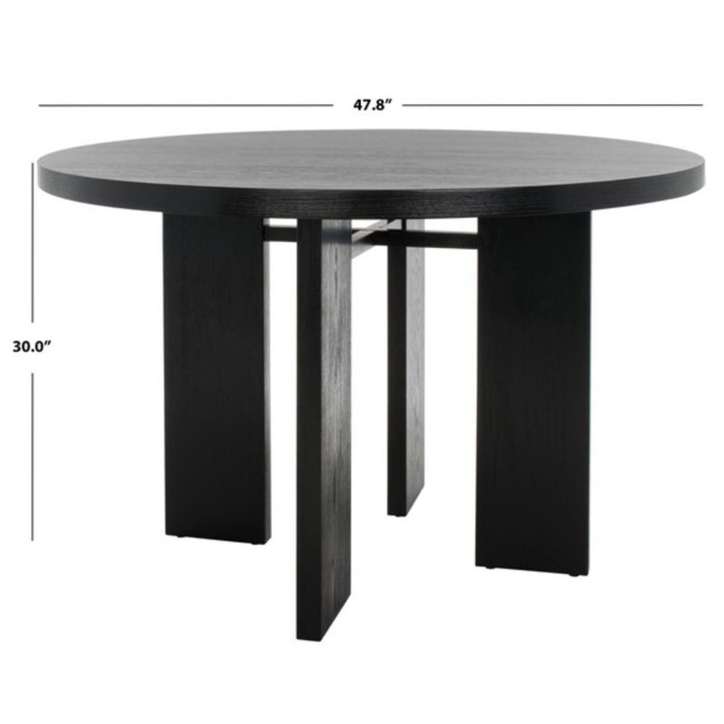 Table de salle à manger Talitha, Noir, noir, noir, noir