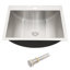 Lavabo de salle de bain en acier inoxydable 21 "x 17" avec bonde escamotable