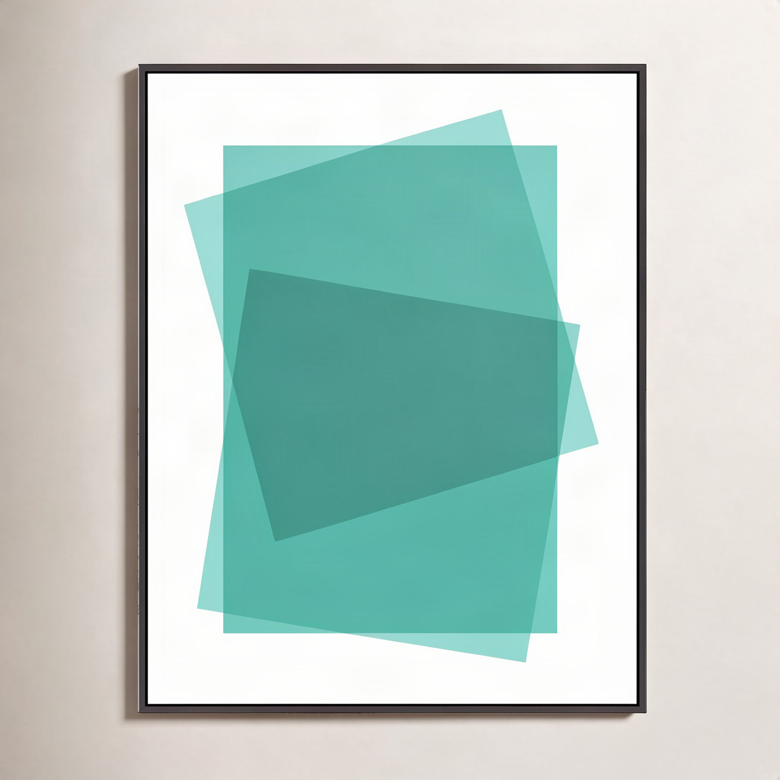Aqua Kami by Jacques Pilon, Black Framed Canvas, 25" H x 20" W