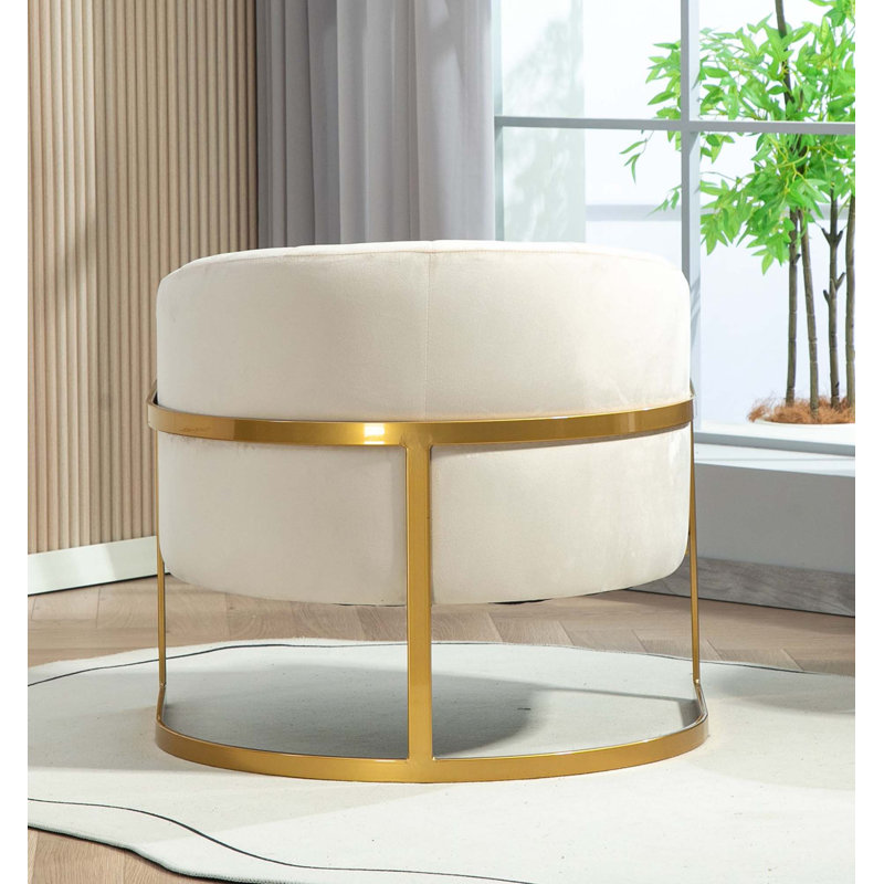 Fauteuil d'appoint ergonomique en velours pour la maison et le bureau, Beige