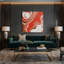 Abstrait art fluide sur toile rouge 58-1133430268