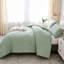 Ensemble de courtepointe en microfibre vert clair 3 pièces 
