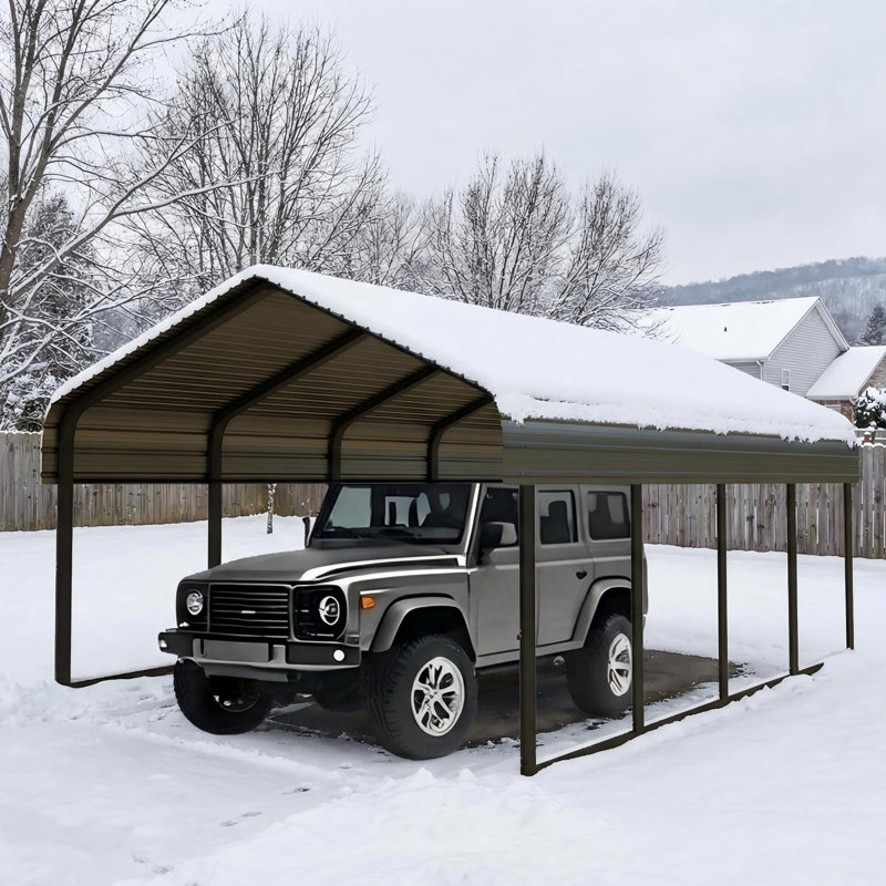 10X20 Ft. Stainless Steel Carport Shelter, 10.24' H x 10' W x 10' D