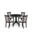 Cet ensemble de table de salle à manger moderne 5 pièces comprend une table de salle à manger moderne et 4 chaises de salle à manger en lin gris foncé Gotham - finition noire brossée-1698955027-1628156467-1628120117