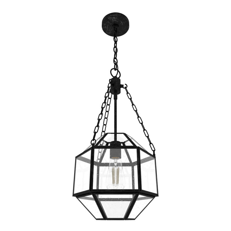 Indria 1 - Light Single Geometric 11 inch Pendant, Rustic Iron