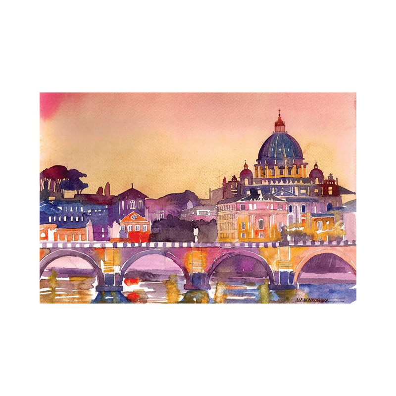 Rome by Maja Wronska - Wrapped Canvas Painting, 20.32 cm H x 30.48 cm W