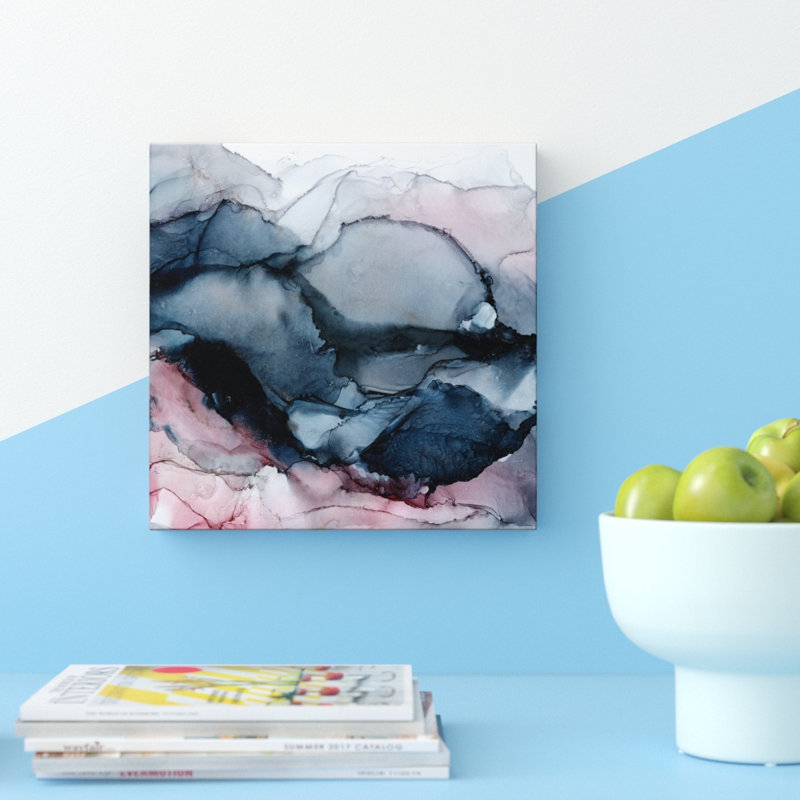 Midnight Mountains by Fern Siebler - Painting on Canvas, 41 cm H x 41 cm W x 4 cm D, Wrapped Canvas