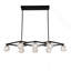 Lustre en cristal noir mat, lustre en métal industriel moderne à 8 lumières, luminaire pour la salle à manger, la cuisine, l'entrée de ferme et le salon
