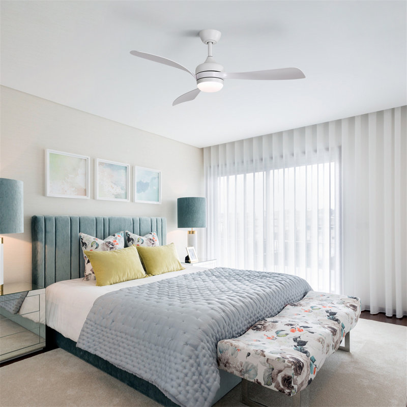 52-Inch Ceiling Fan With 3 ABS Blades, White, White