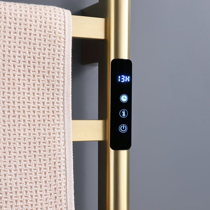 Traditional Towel Rail Towel Warmer, Brushed Gold