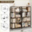 Bibliothèque à 5 niveaux de style industriel rustique | Panneau de fibres à densité moyenne et cadre en métal | Conception anti-basculement | Bois aggloméré + fer | Industriel-1082316680