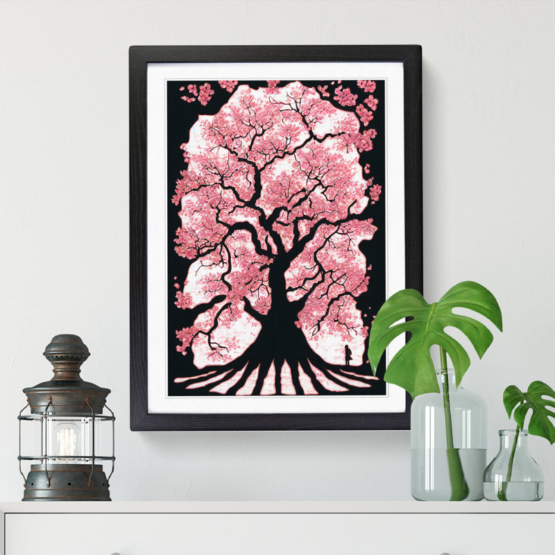 Cherry Blossom Tree Gothic - Picture Frame Print, Black Framed, 64cm H x 46cm W x 2cm D