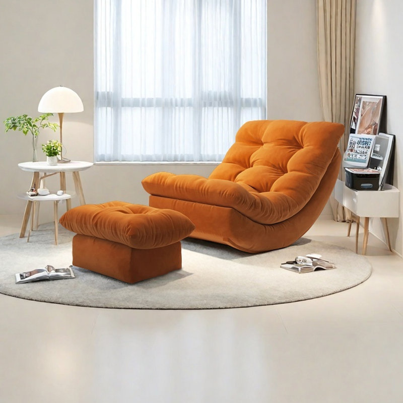 Chaise berçante ergonomique en suède, Orange