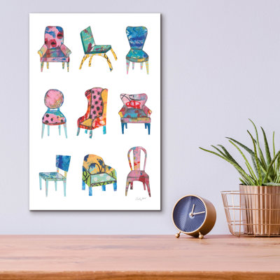  'Mod Chair Chart' by Courtney Prahl Acrylic Glass Wall Art, 12" x 16"