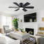 Ventilateur de plafond 46 po à 6 pales avec ensemble d'éclairage et télécommande-1302087501