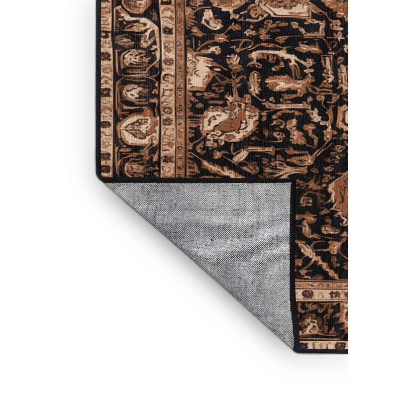 Tapis brun lavable à la machine, Carré 4 pi