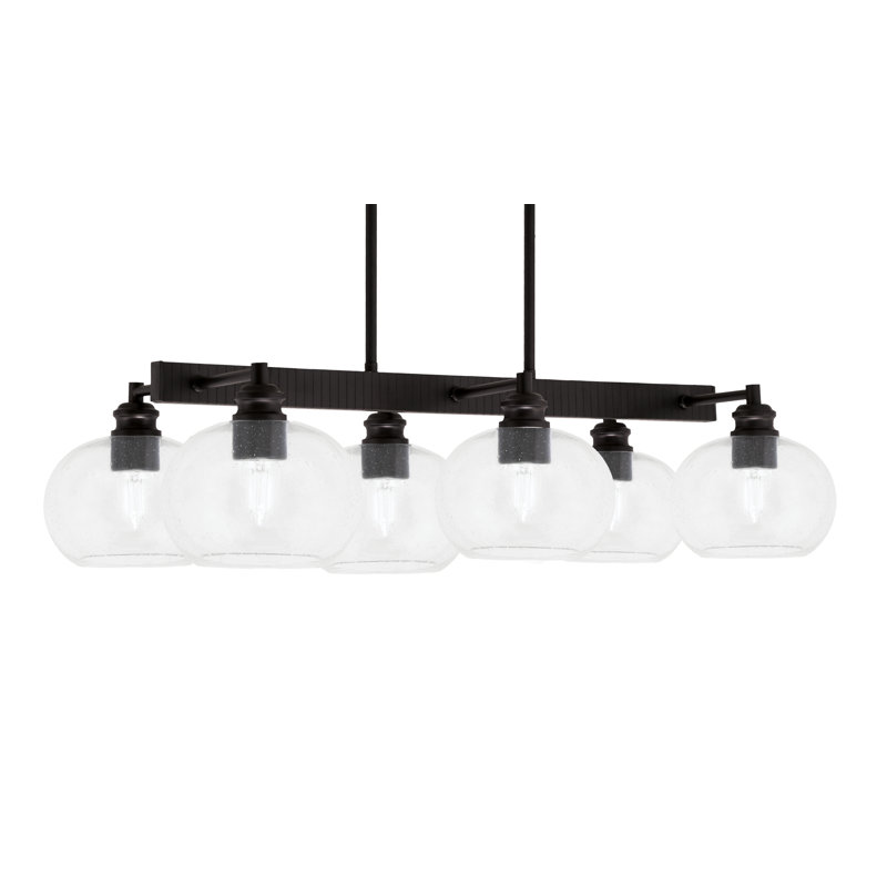 Edge 6 Light Bar Shown With 7" Clear Bubble Glass, Espresso