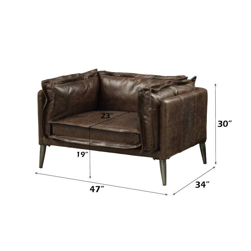 Chaise en cuir vieilli Porchester