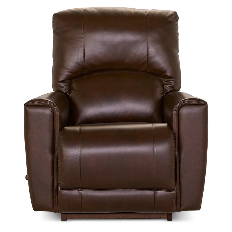 Cassian Leather Match Manual Rocking Recliner, Brown, Manual - Handle