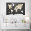 «Dark Grid World Map», reproduction sur toile tendue-1723076996