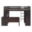 Lit mezzanine double avec accessoire simple. Livré avec tablettes, bureau et garde-robe. Optimisez votre espace de vie. Fabrication en bois. L 78,7 po x H 65 po. L L 94,8 po.-899953439-899953437