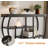 Rustic Industrial Console Table & Entryway Table, 39-Inch Narrow 4-Tier Storage Table with Circle Frame-2044946324