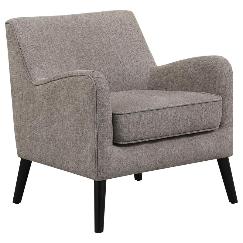 Chaise d'appoint rembourrée avec coussin d'assise réversible, 100% polyester brun cacao