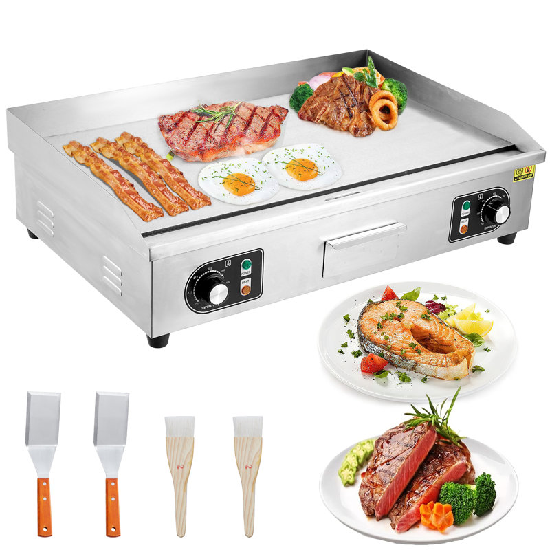 30 Inch Electric Griddle, Stainless Steel Flat Top Grill, 3000W, Adjustable Temp, Nonstick, Indoor