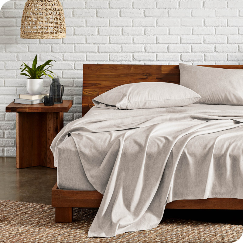 Bare Home Ultra-Soft Microfiber Sheet Set, Queen Sheet Set + 1 Fitted Sheet + 2 Pillowcases, Heathered Pebble