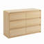 Commode 6 pièces pour la chambre à coucher, commode 6 tiroirs moderne avec comptoir spacieux, armoire de rangement en bois avec poignées dissimulées et coins arrondis, commodes en bois pour la chambre à coucher, le salon, le bois