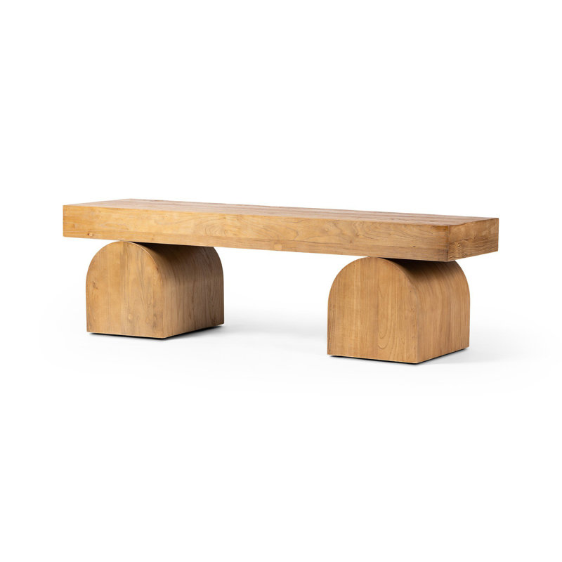 Francois 60" Solid Wood Bench, Reclaimed Natural Elm