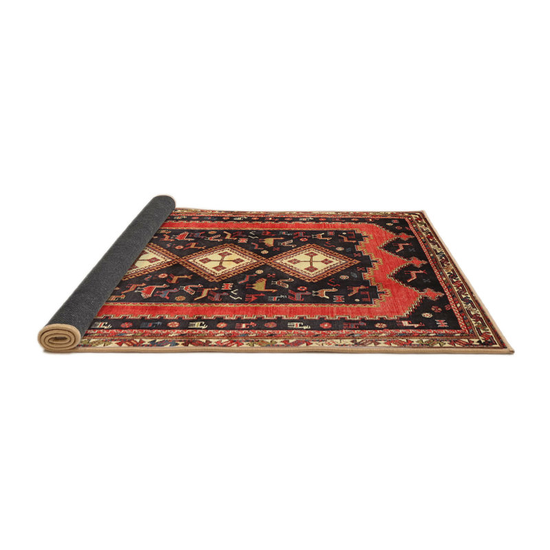 Tapis orange Southwestern, Rond 3 pi