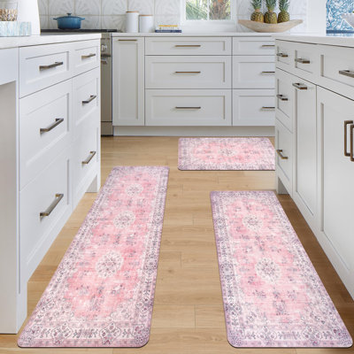Pinks Rose Print under Sink Mat: Elevate Your Kitchen Decor
