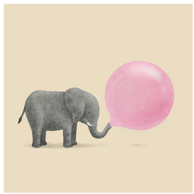 Jumbo Bubble Gum by Terry Fan - No Frame Print on Canvas
