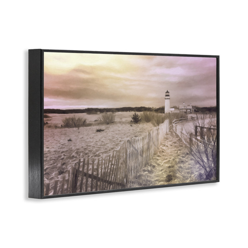 Chemin vers le phare, estampe numérique encadrée par Graffi *ee Studios, H 12 po x l 18 po, Giclée encadrée noir minuit