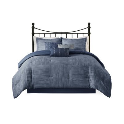 Walter 7 Piece Printed Weave Seersucker Comforter Set
