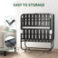 Lit escamotable 3,7 po pour lit simple en mousse à mémoire de forme - extra portable pour appartements, structure en métal, 75 po x 38 po, couleur noire avec invités nombreux, look moderne