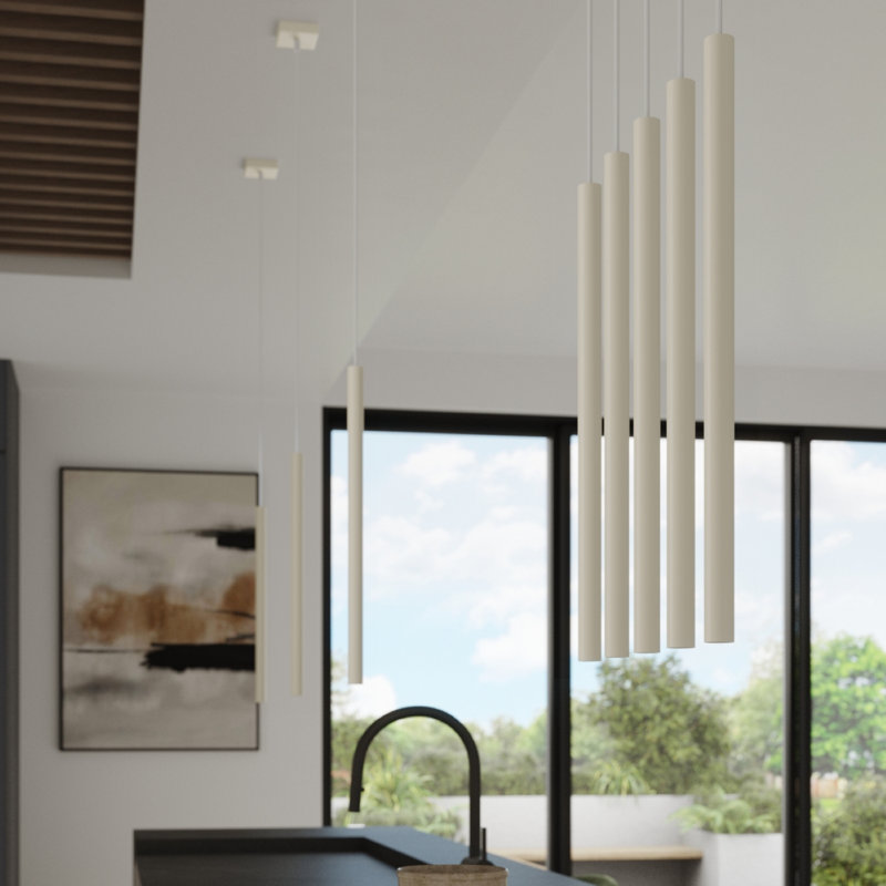 Berthile - Light Pendant, Beige, 52cm W x 9cm D, 3 Lights