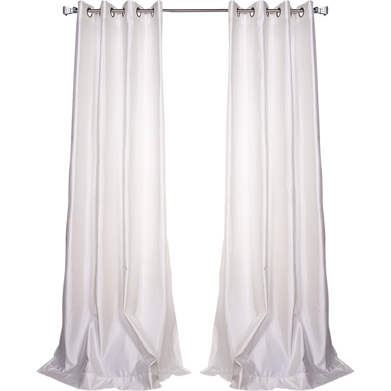 Bordovice Semi Sheer Curtain Single Panel, White, 54" W x 108" L