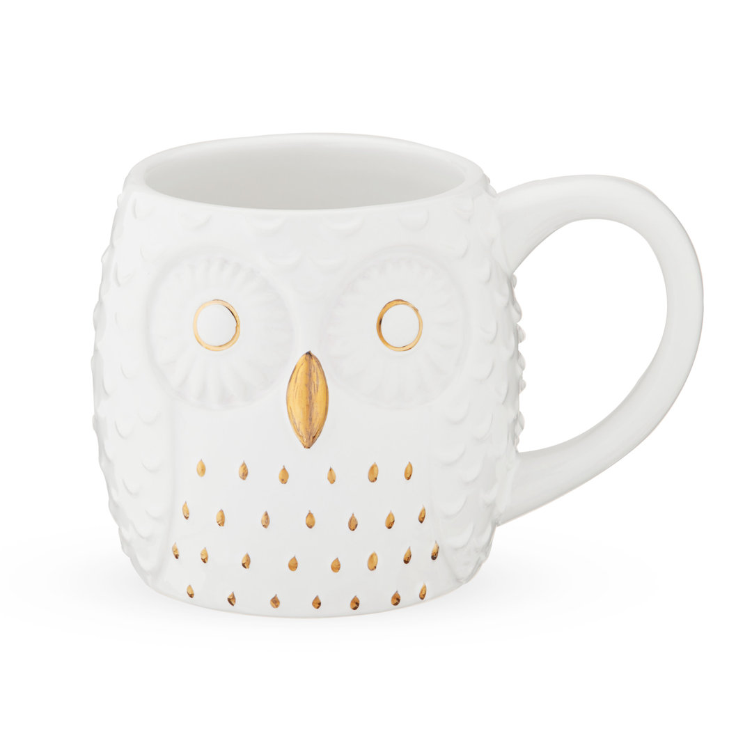 Olivia Ceramic Owl Mug Pinky Up